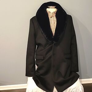 𝅺VINTAGE Wool Coat Faux Fur Lined Winter